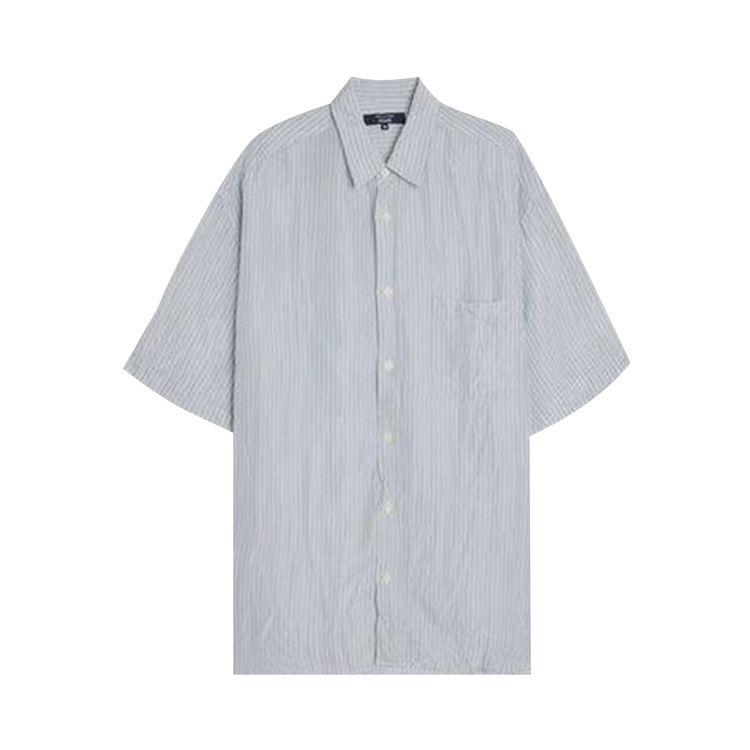 Comme des Garcons Homme Plus Cupra Stripes Garment Treated Shirt WhiteSaxNavy