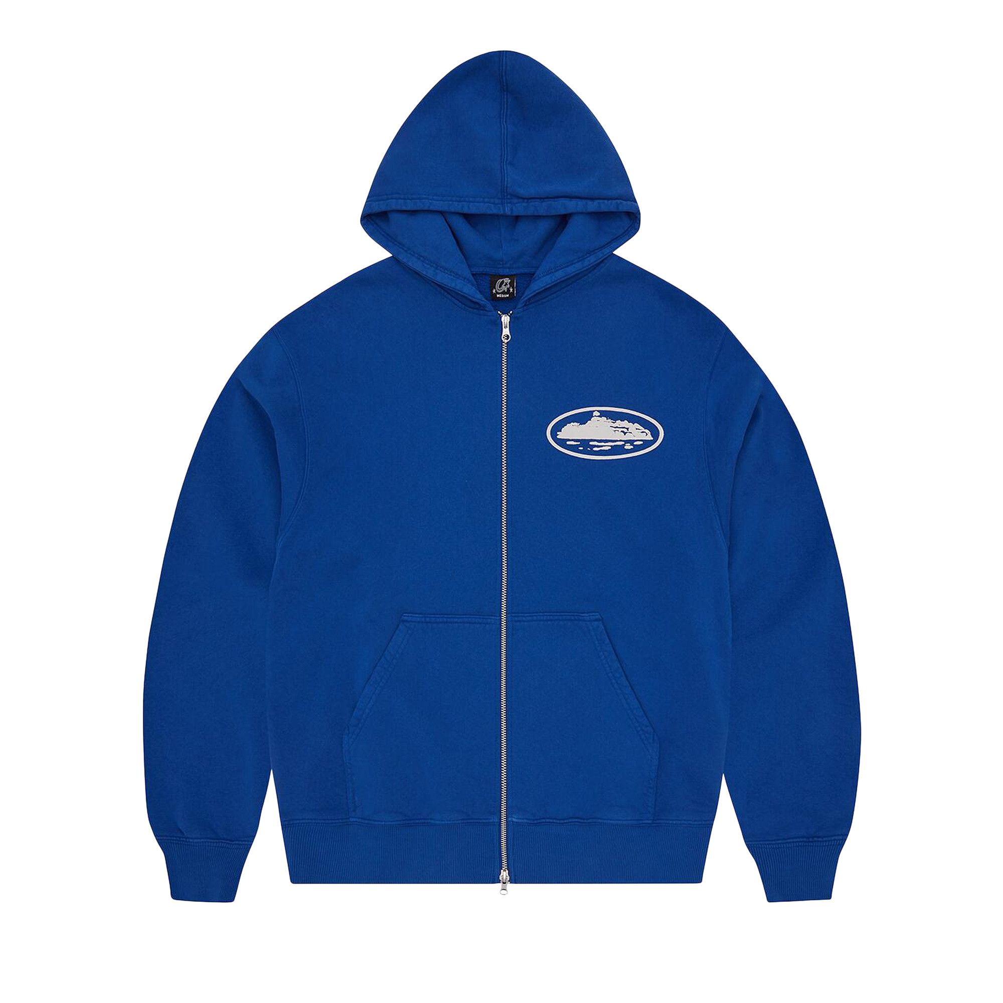 Buy Corteiz Island Puff Print Zip Hoodie 'Washed Royal' - CRTZ0524