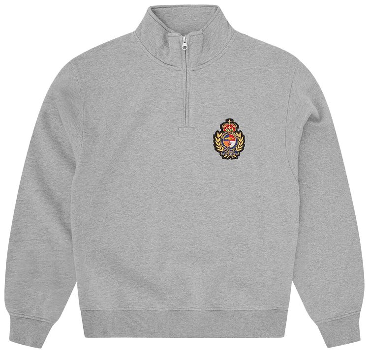 Corteiz Royale Crest Quarter Zip Heather Grey