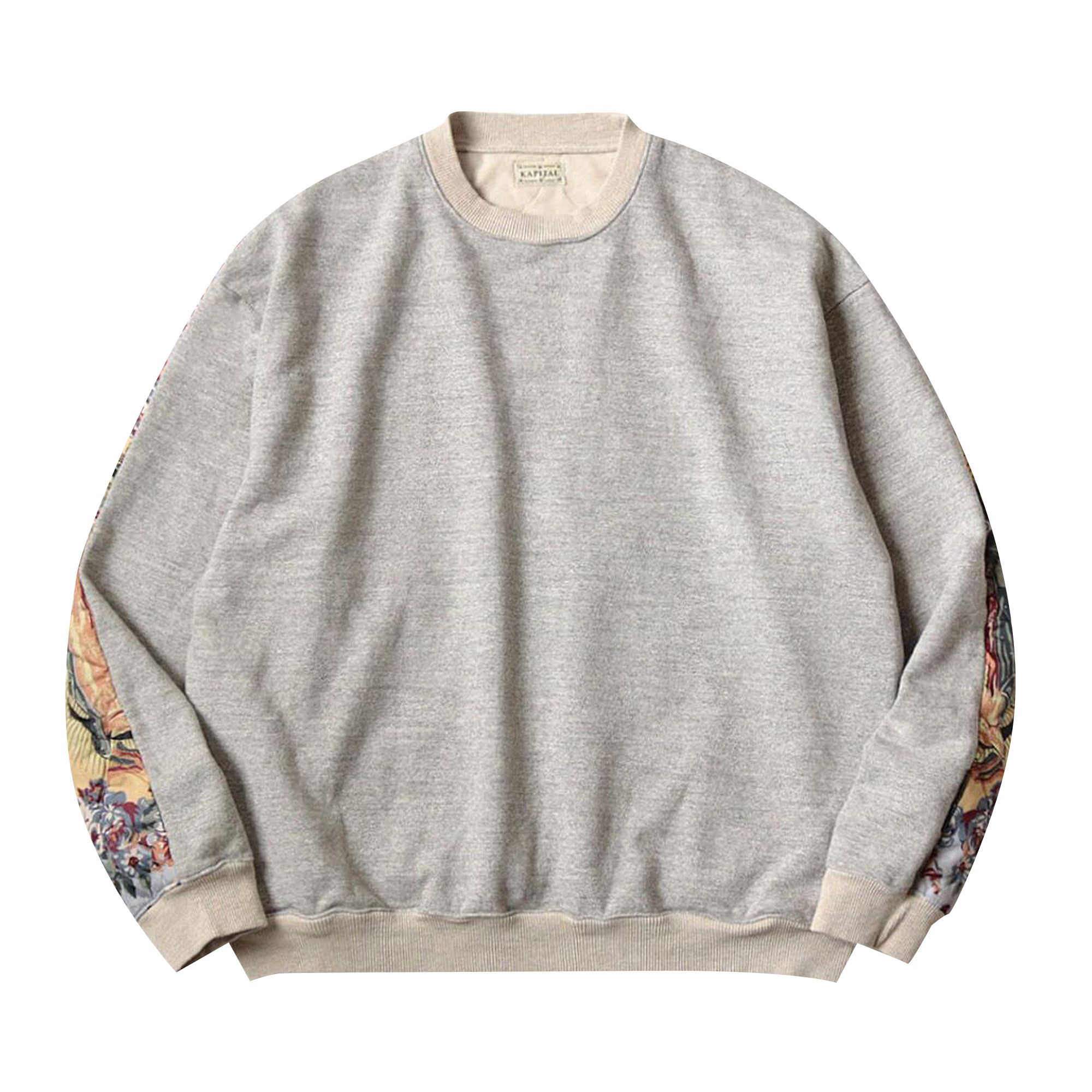 7271シロ The Real McCoy's 10oz Loopwheeled 1/4 Zip Sweatshirt - Grey
