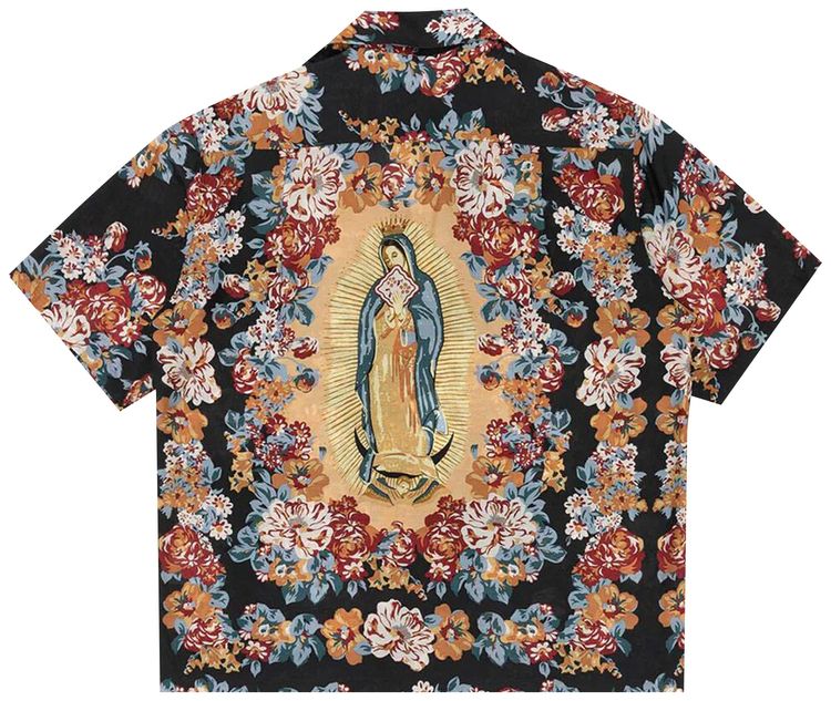 Kapital Silk Rayon Champetre Maria Wrangle Collar Aloha Shirt Black