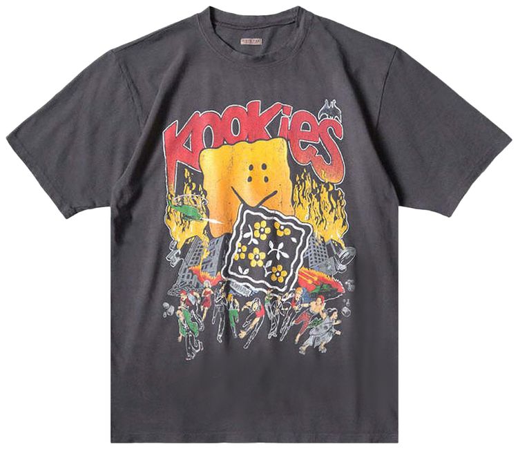 Kapital Jersey Crew T Shirt Buster Peckish Bowy Ink Black