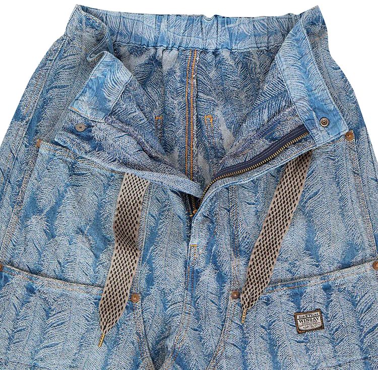 Kapital Magpie Denim With Knee Easy Baggy Pants Light Indigo