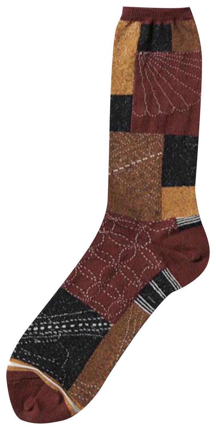 Kapital Furoshiki Patchwork Socks Red