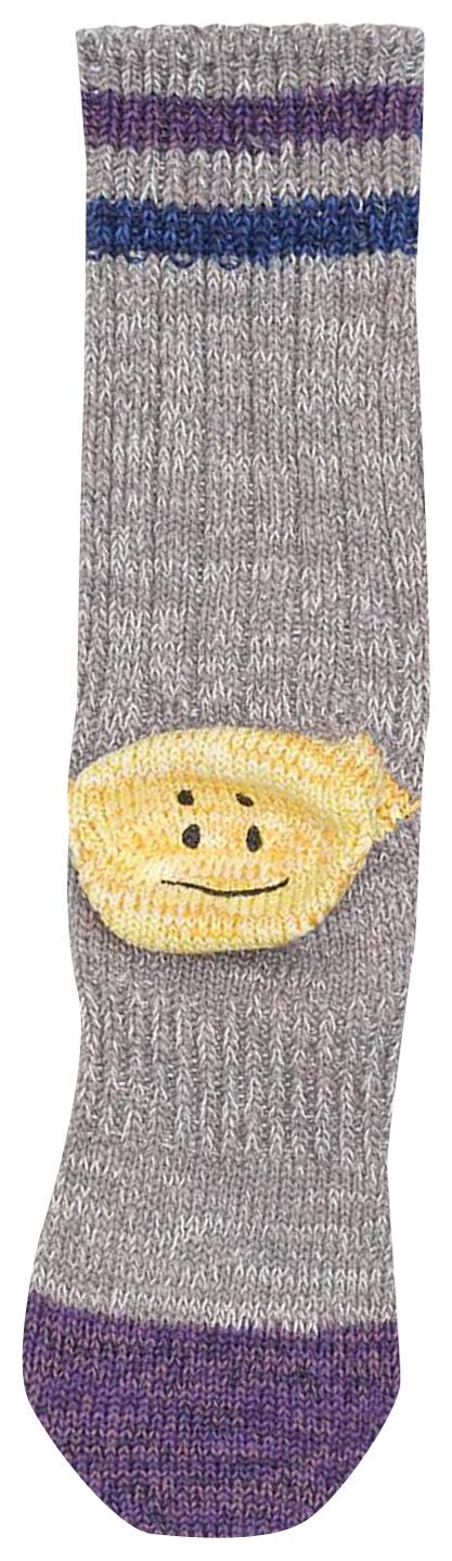 Kapital Grandrelle Ivy Rainbowy Happy Heel Hold Socks Grey