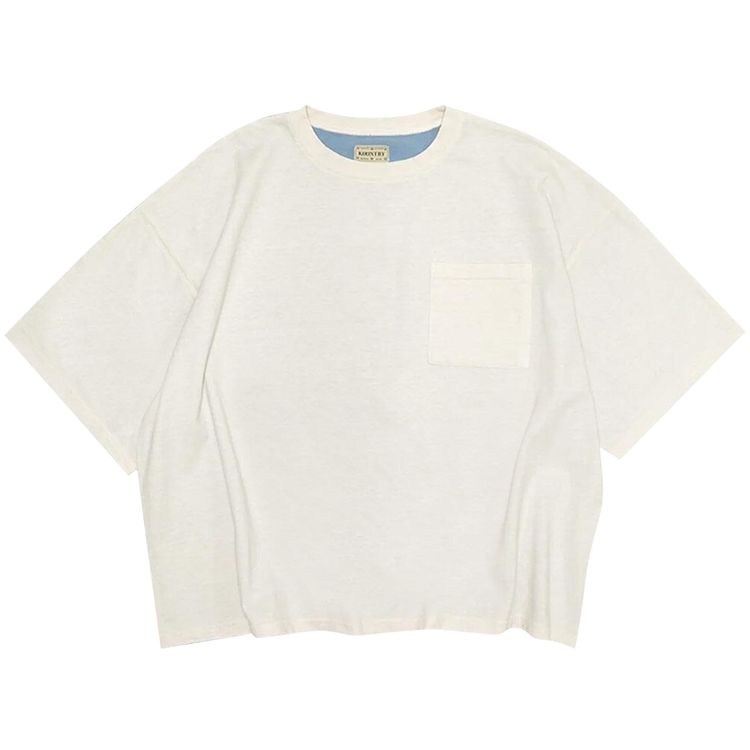 Kapital Jersey 2Tones Big Pocket T Shirt Bone EcruSax