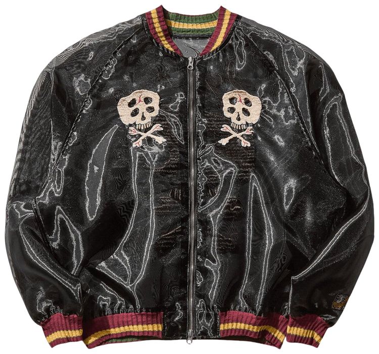 Kapital Sheer Pearl Souvenir Jacket Rain Skull Black