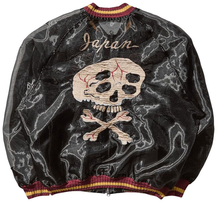 Kapital Sheer Pearl Souvenir Jacket Rain Skull Black