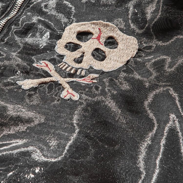 Kapital Sheer Pearl Souvenir Jacket Rain Skull Black