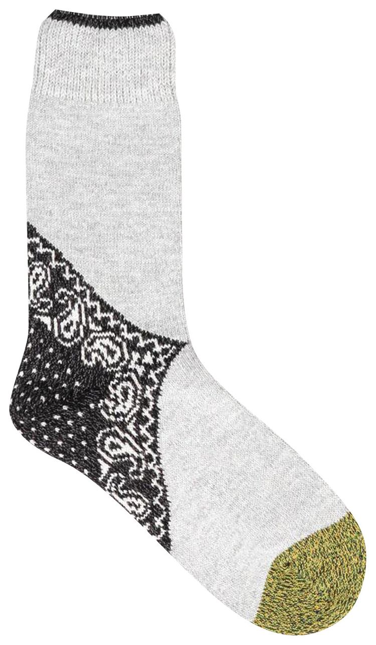 Kapital Heel Paisley Bandana Socks Black