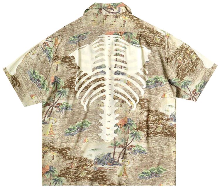 Kapital Rayon Kamekameha Bone Aloha Shirt Brown