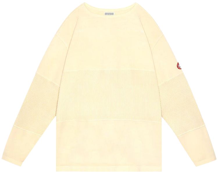 Cav Empt Wide Rib Cut Double Knit Boat Neck Yellow