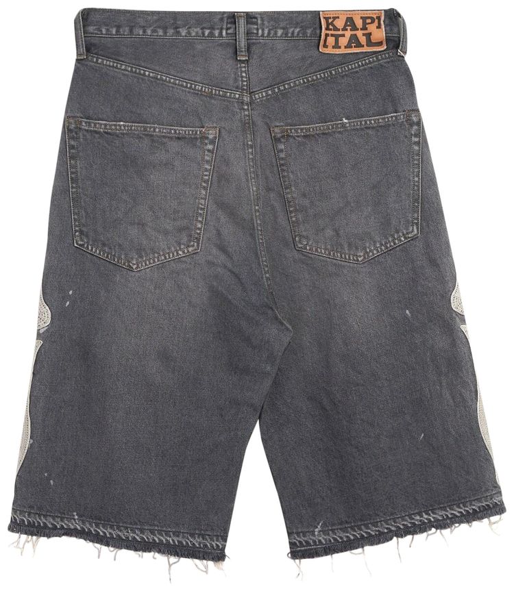 Kapital Denim 5 Pocket Shorts Bone Black