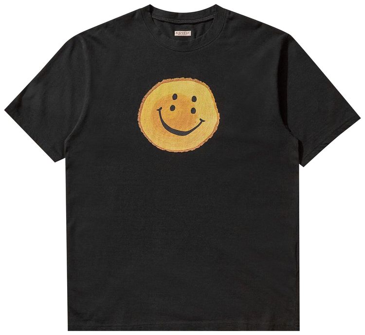 Kapital Jersey Crew T Shirt Rainbowy Trunk Black