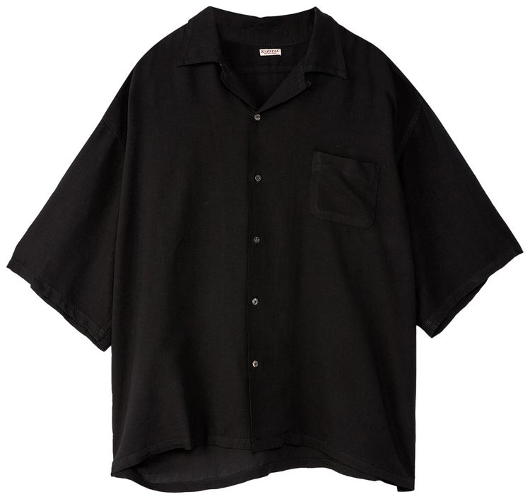 Kapital Soft Linen Open Collar Big Shirt Black