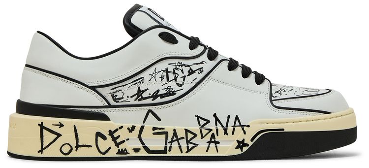 Dolce  Gabbana New Roma Low Allover Graffiti   White