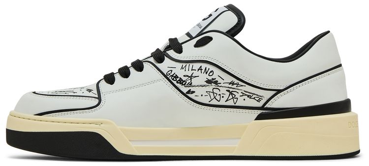 Dolce  Gabbana New Roma Low Allover Graffiti   White