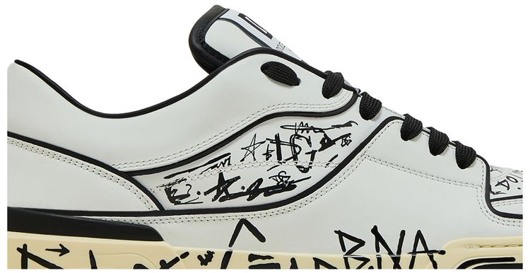 Dolce  Gabbana New Roma Low Allover Graffiti   White