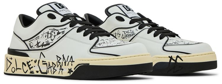Dolce  Gabbana New Roma Low Allover Graffiti   White