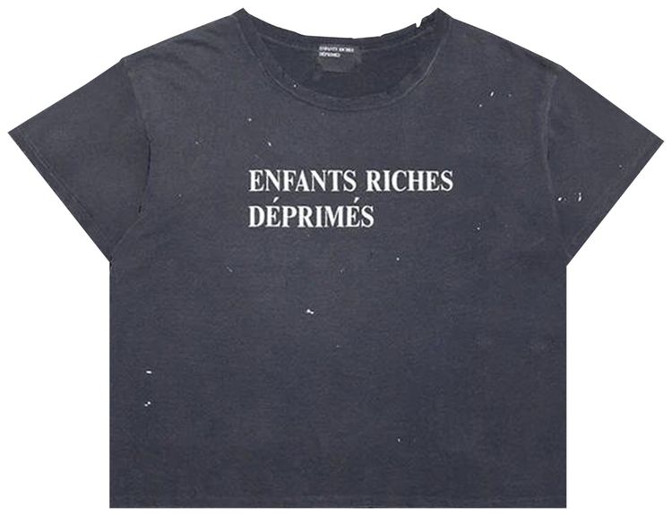 Enfants Riches Deprimes Classic Logo T Shirt Damaged Black