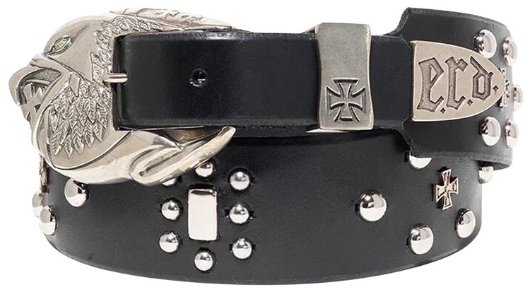 Enfants Riches Deprimes Eagle Petit Iron Cross Stud Belt Black