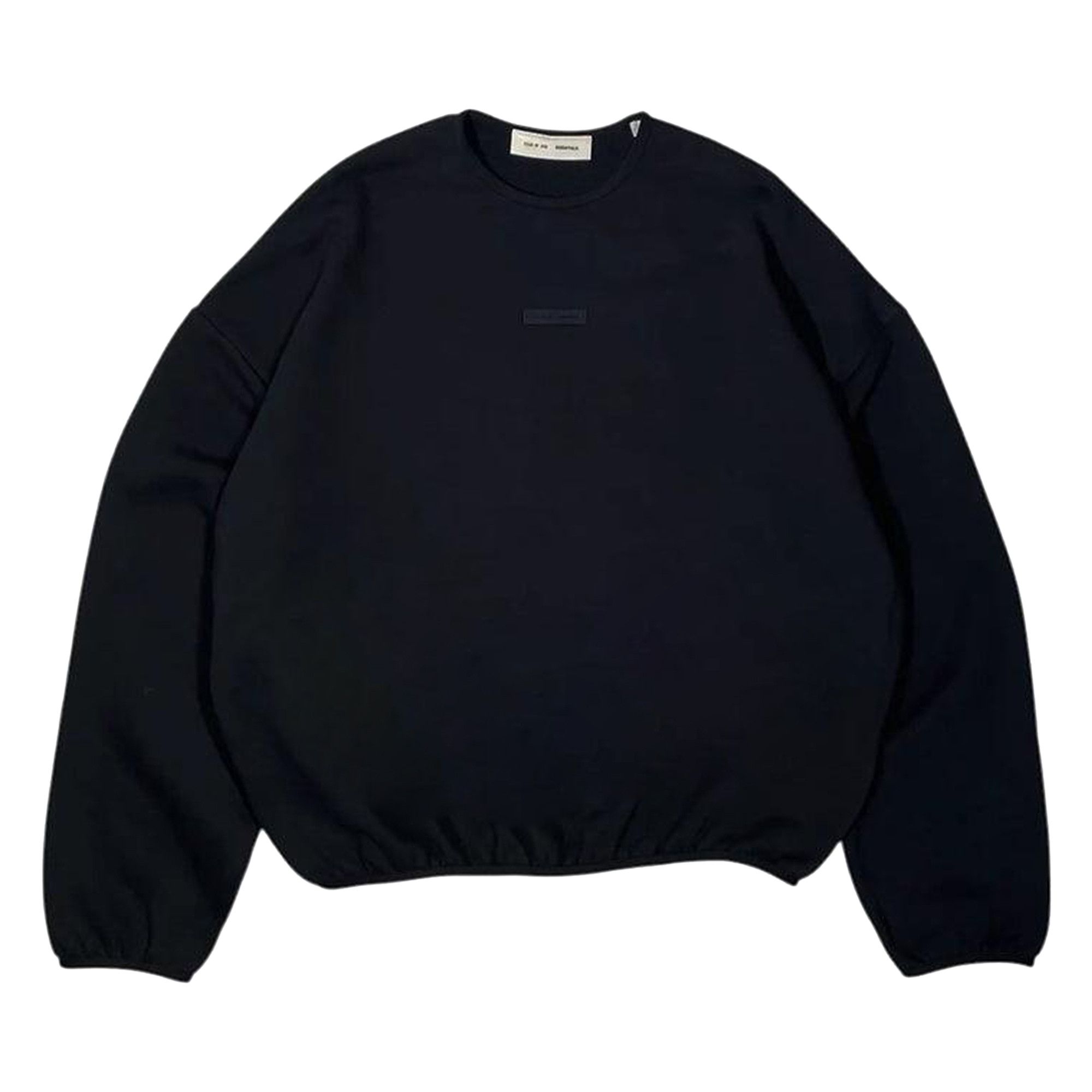 Buy Fear of God Essentials Modern Fit Fleece Crewneck 'Jet Black