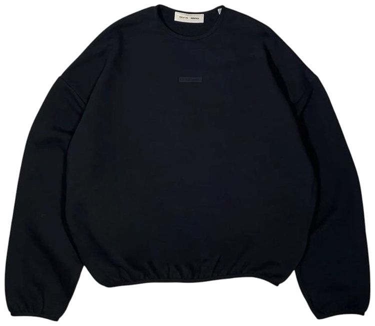 Fear of God Essentials Modern Fit Fleece Crewneck Jet Black