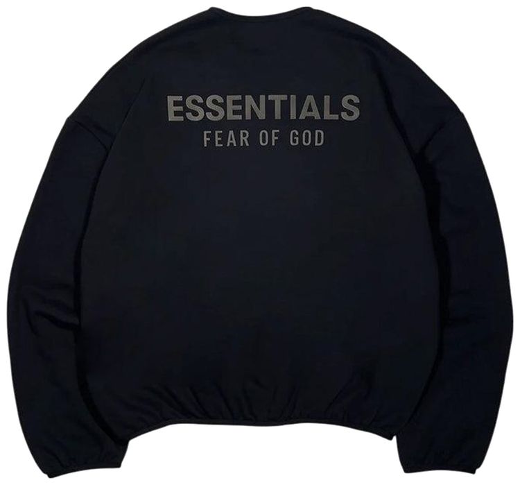 Fear of God Essentials Modern Fit Fleece Crewneck Jet Black