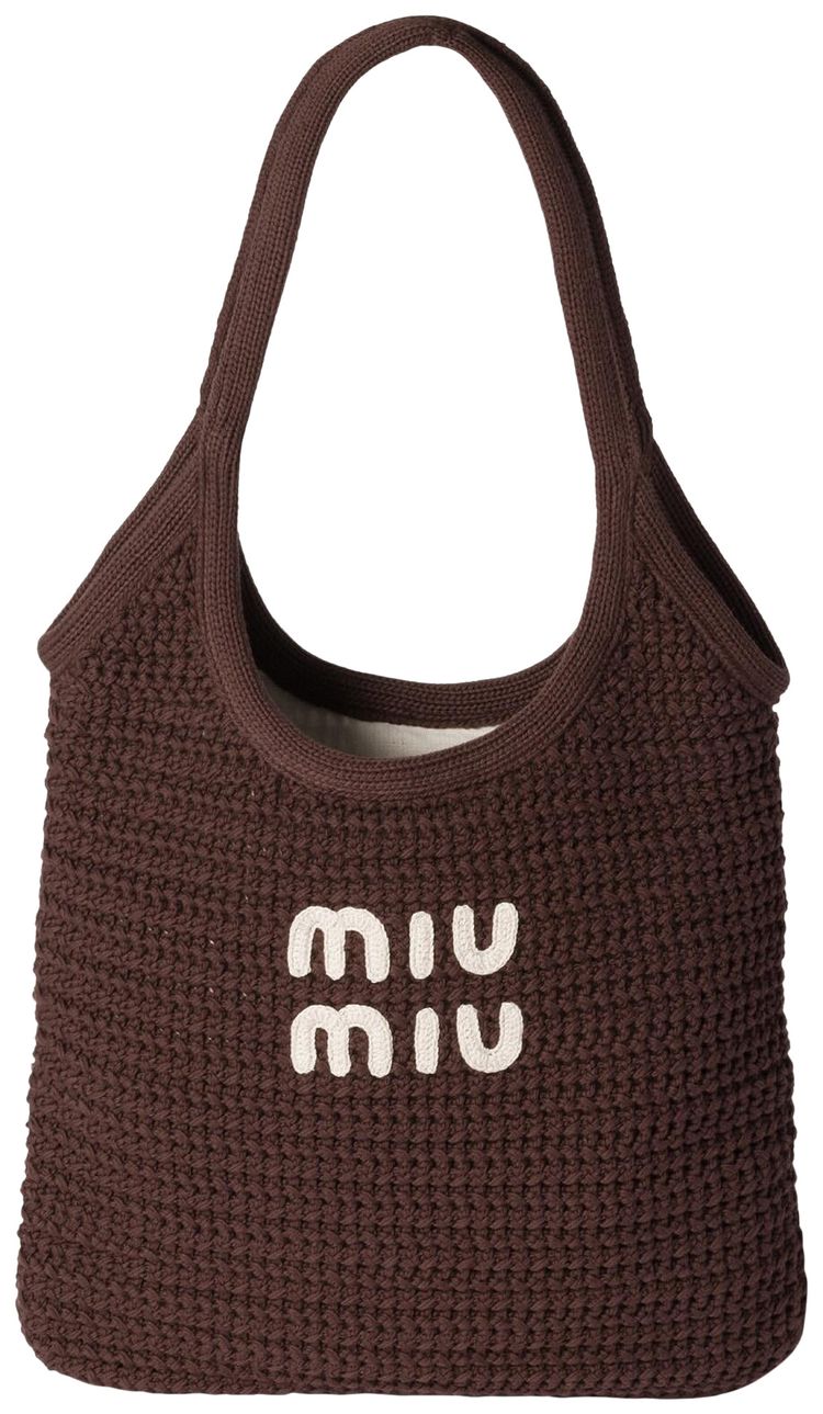 Miu Miu Woven Shopping Bag CocoaChalk