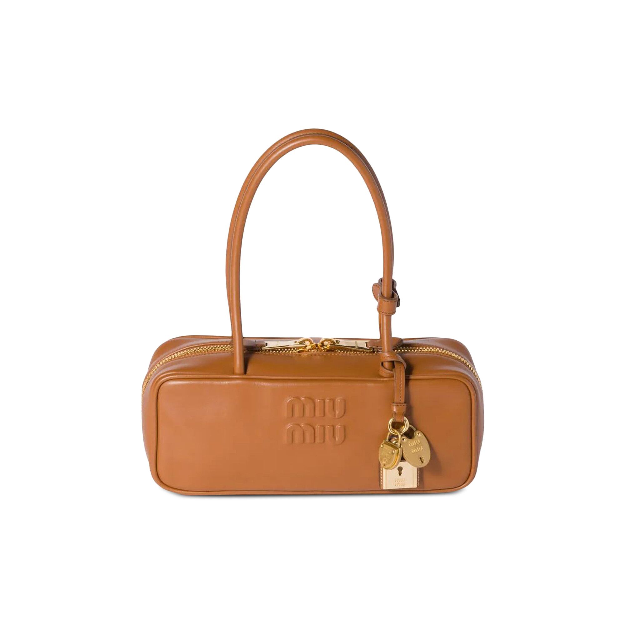 ハンドバッグ MIU MIU 5BB173_2CRW_F0046 BEAU LEATHER BAG SMALL Cognac Beau Leather Bag | Miu Miu