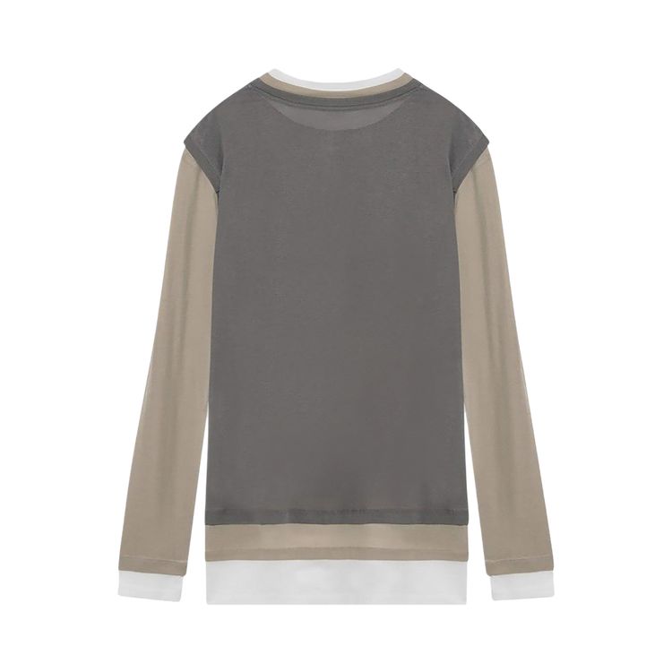 Miu Miu Multi Layer Jersey Top WhitePumiceLead Grey