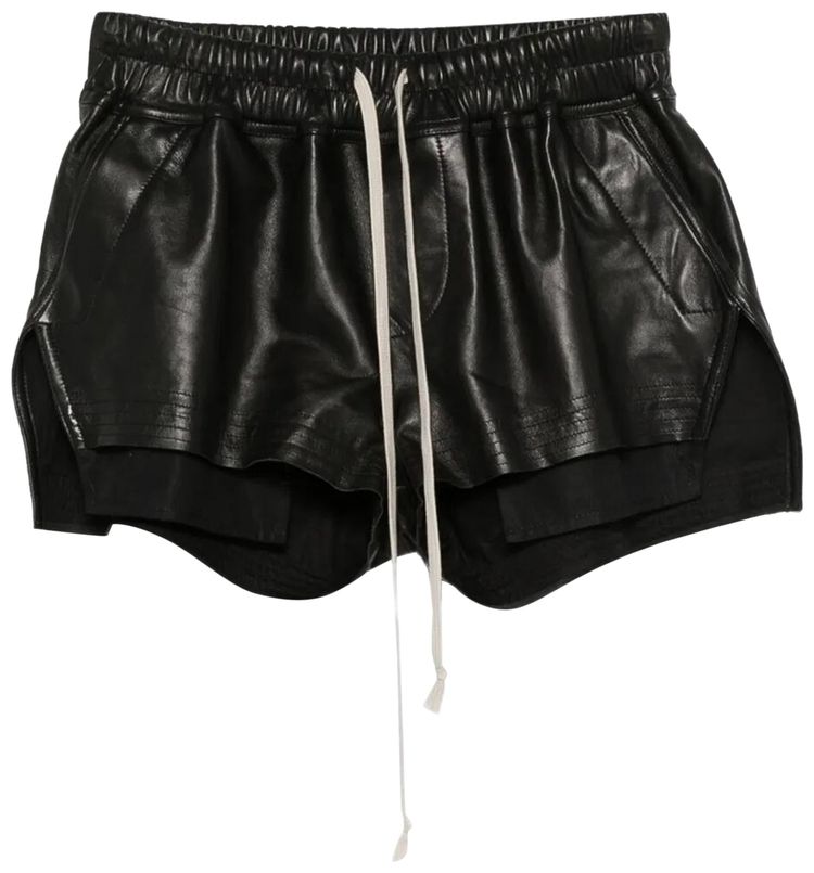 Rick Owens Waxed Leather Fog Boxers Black