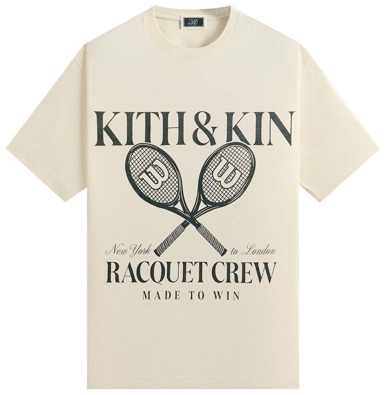 Kith x Wilson Racquet Crew Vintage Tee Sandrift