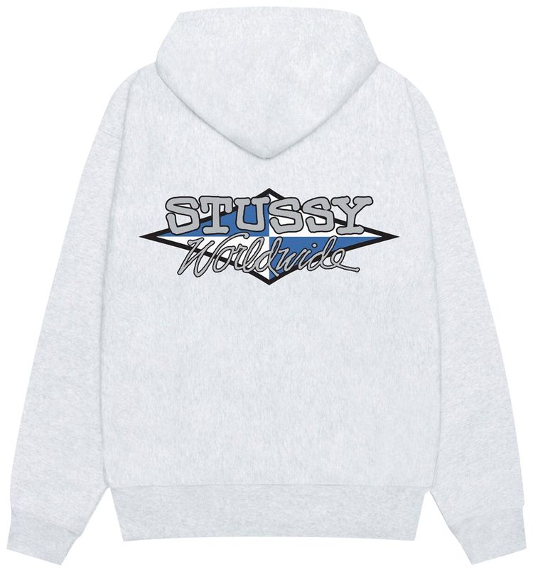 Stussy Worldwide Diamond Hoodie Ash Heather