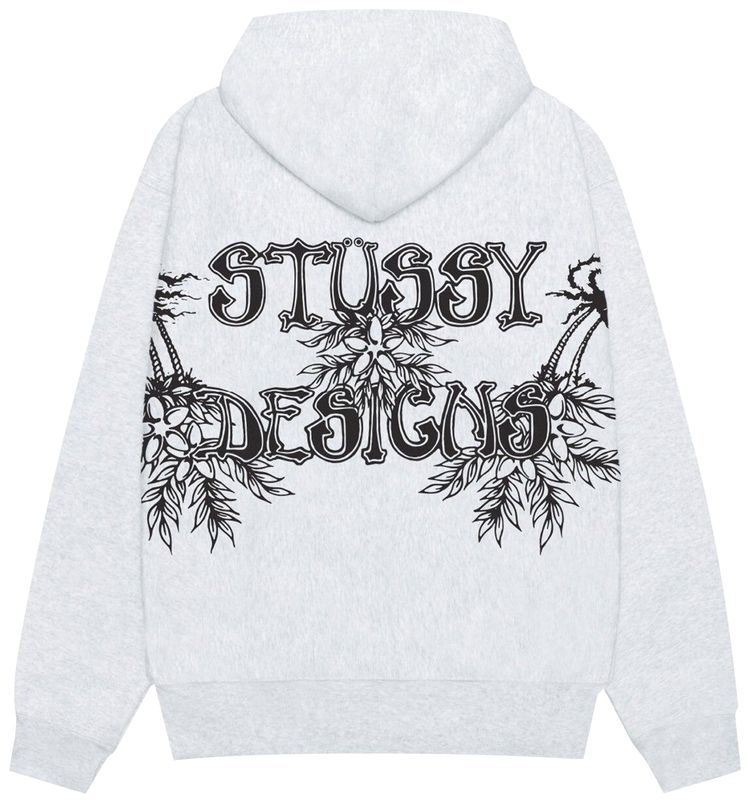 Stussy Wes Palms Hoodie Ash Heather
