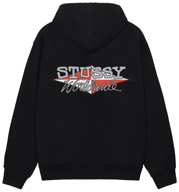 Stussy Worldwide Diamond Hoodie Black