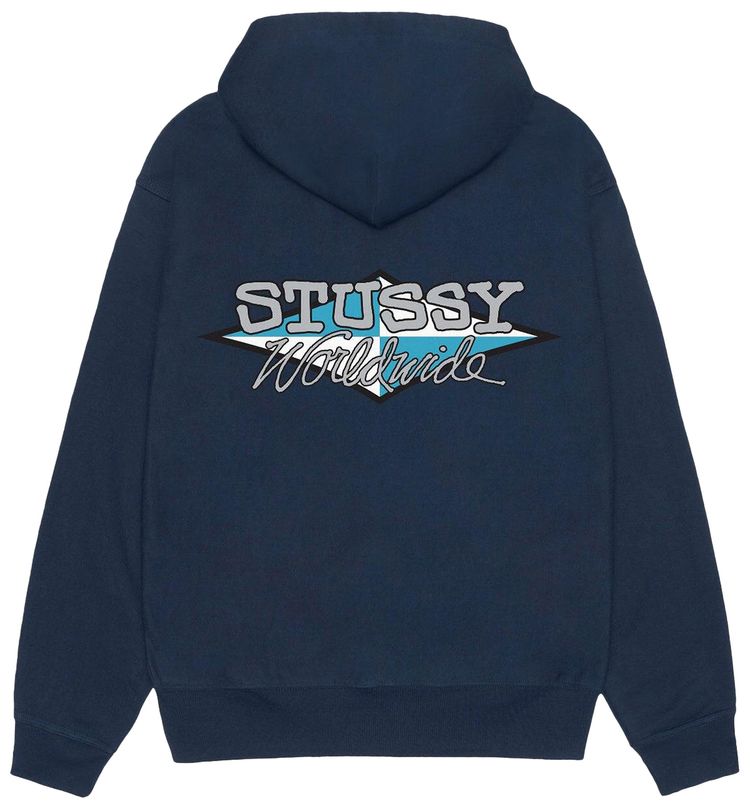 Stussy Worldwide Diamond Hoodie Navy