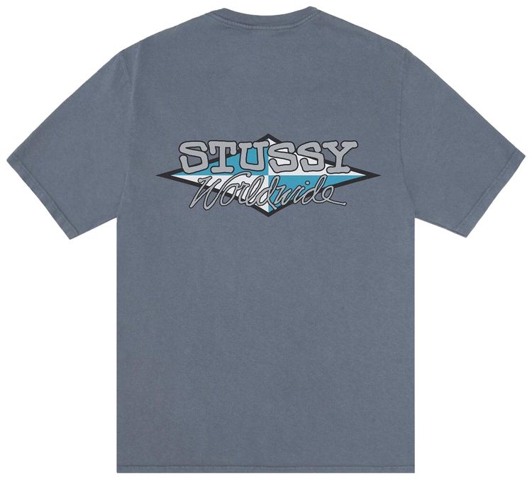 Stussy Worldwide Diamond Tee Pigment Dyed Navy