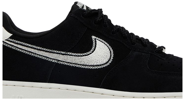 Nike Air Force 1 07 LV8 Embroidered Swoosh Black Sail