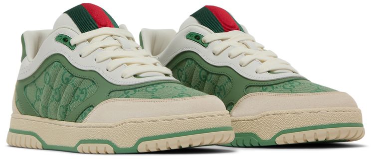 Gucci Re Web Sneaker GG Canvas   Ivory Green