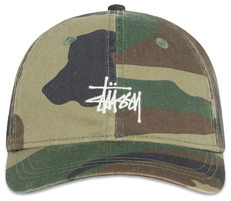 Stussy Basic Cap Washed Woodland Camo
