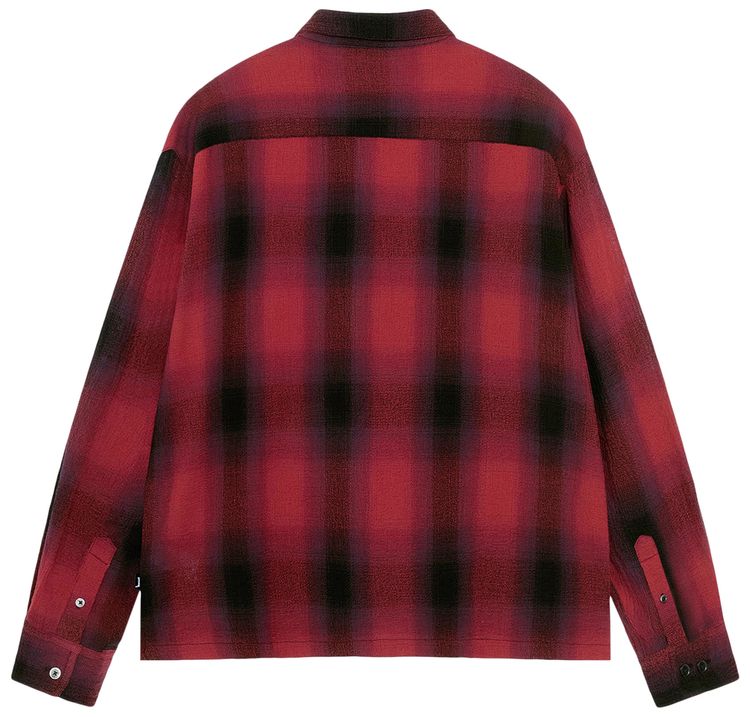 Stussy Loose Weave Plaid Shirt Red