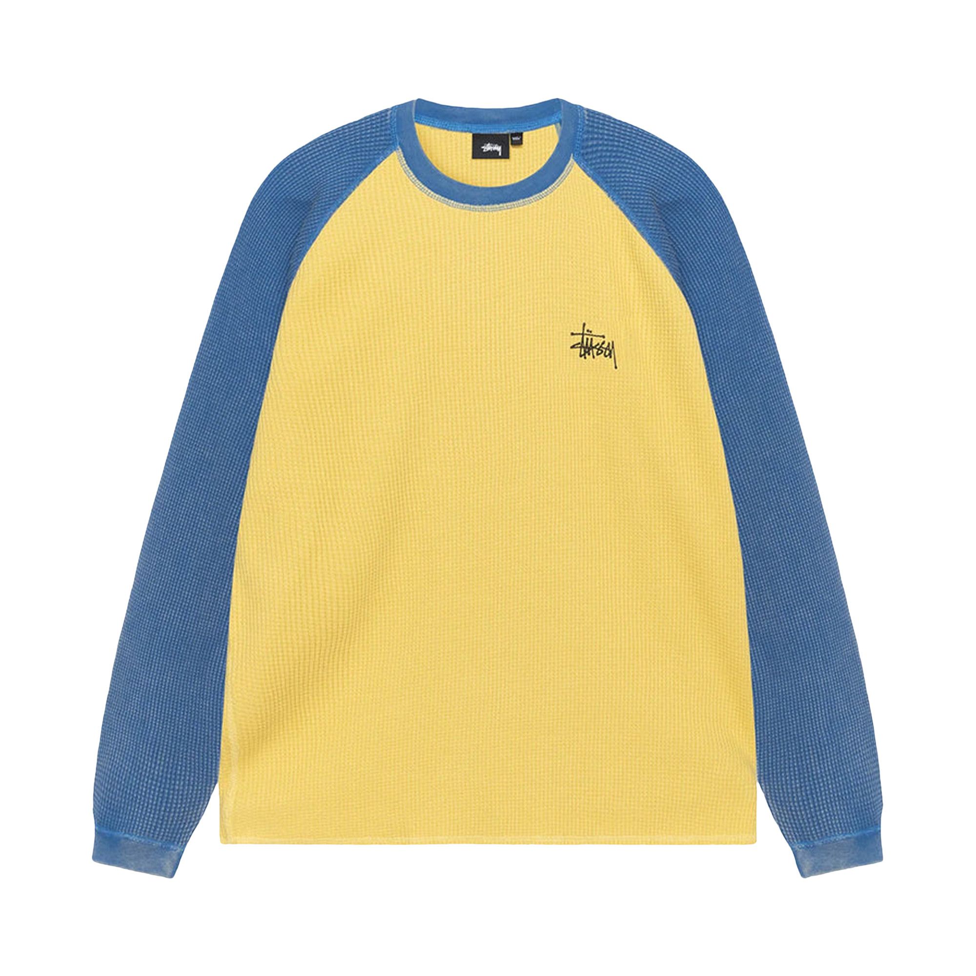 ★関税込★Stussy★BASIC STUSSY THERMAL 2 TONE★yellow★ Stussy Thermal 2 Tone Raglan Shirt Yellow Men's - SS25 - US