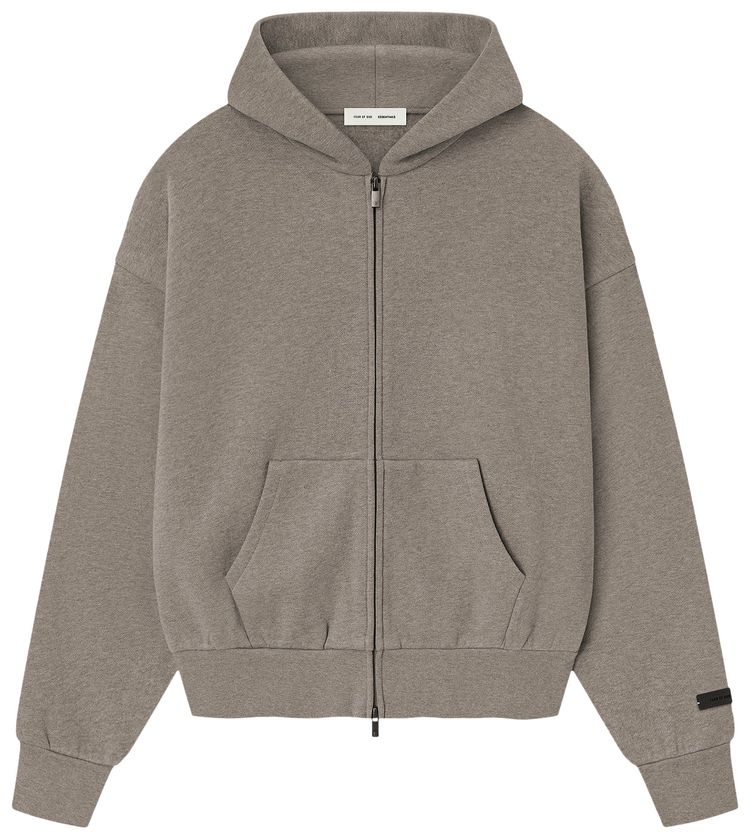 Fear of God Essentials Classic Fleece Zip Up Hoodie Homestead Heather