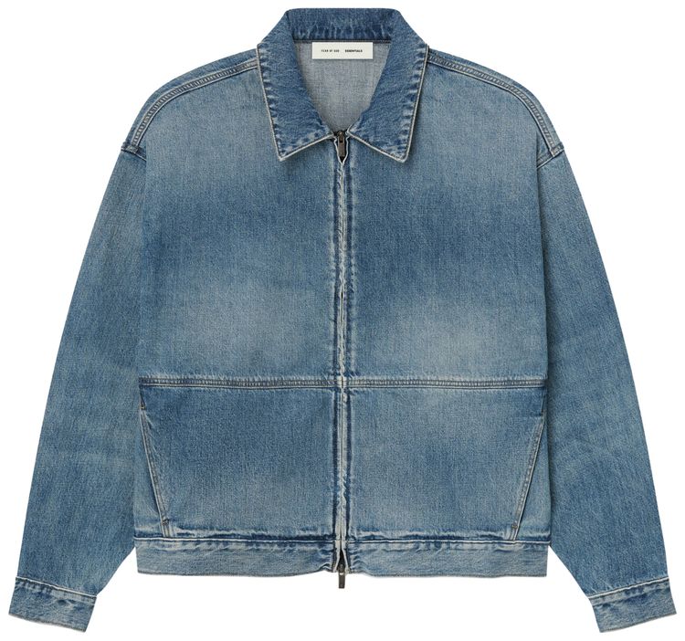 Fear of God Essentials Denim Trucker Jacket Classic Blue