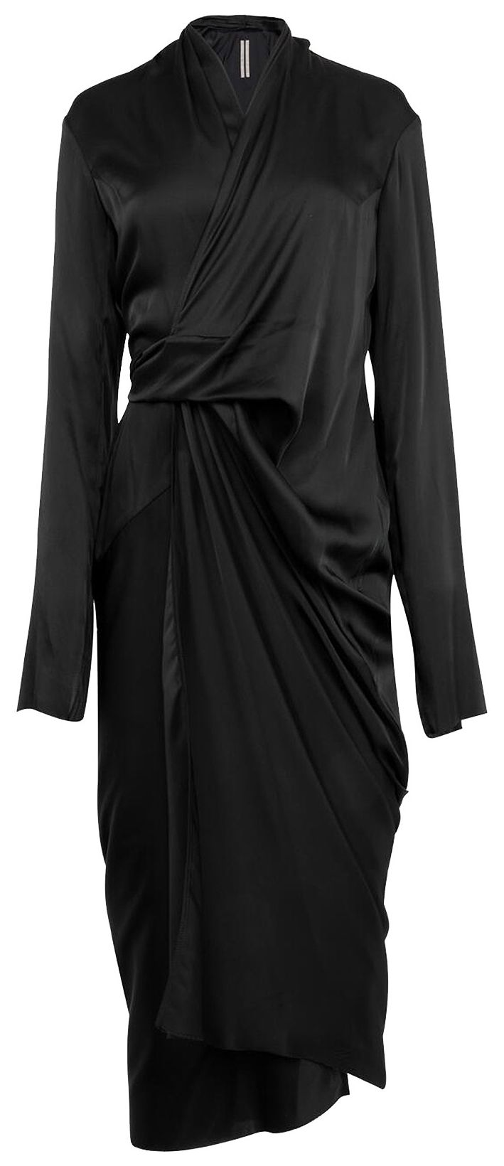 Rick Owens Charmeuse Wrap Dress Black