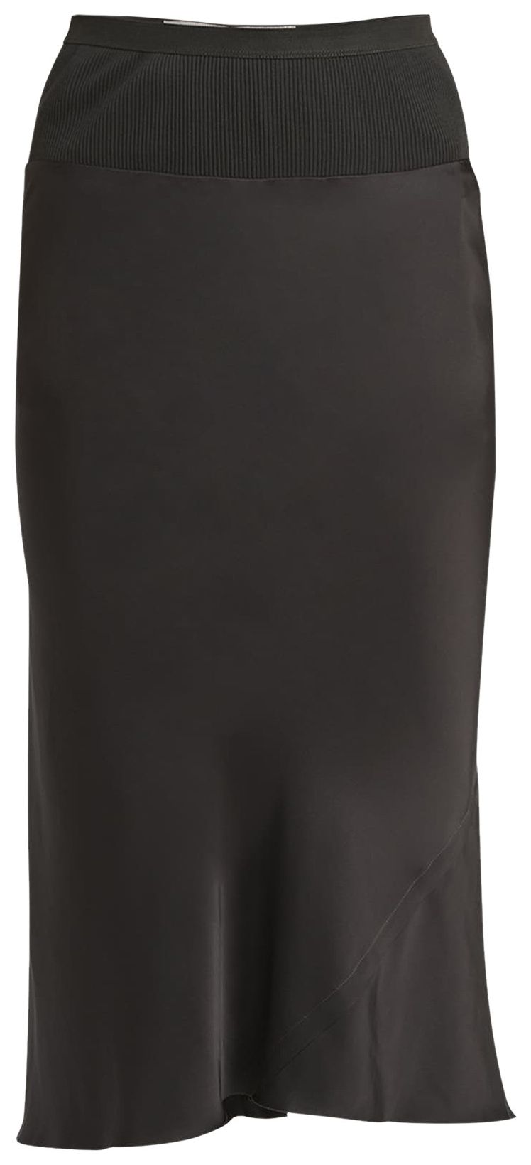 Rick Owens Charmeuse A Line Bias Skirt Black
