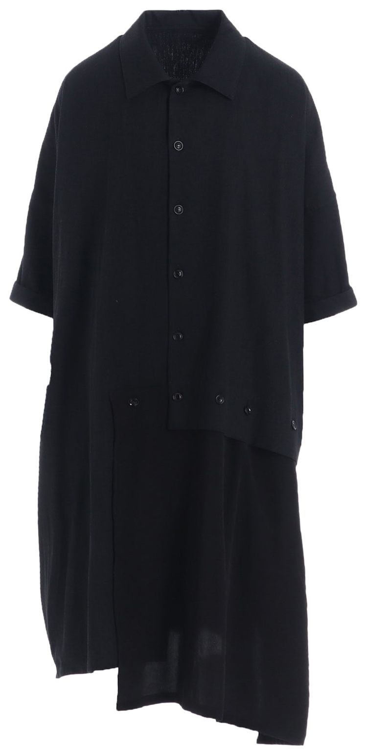 Ys S Asymmetry Half Sleeve D Shirt Black