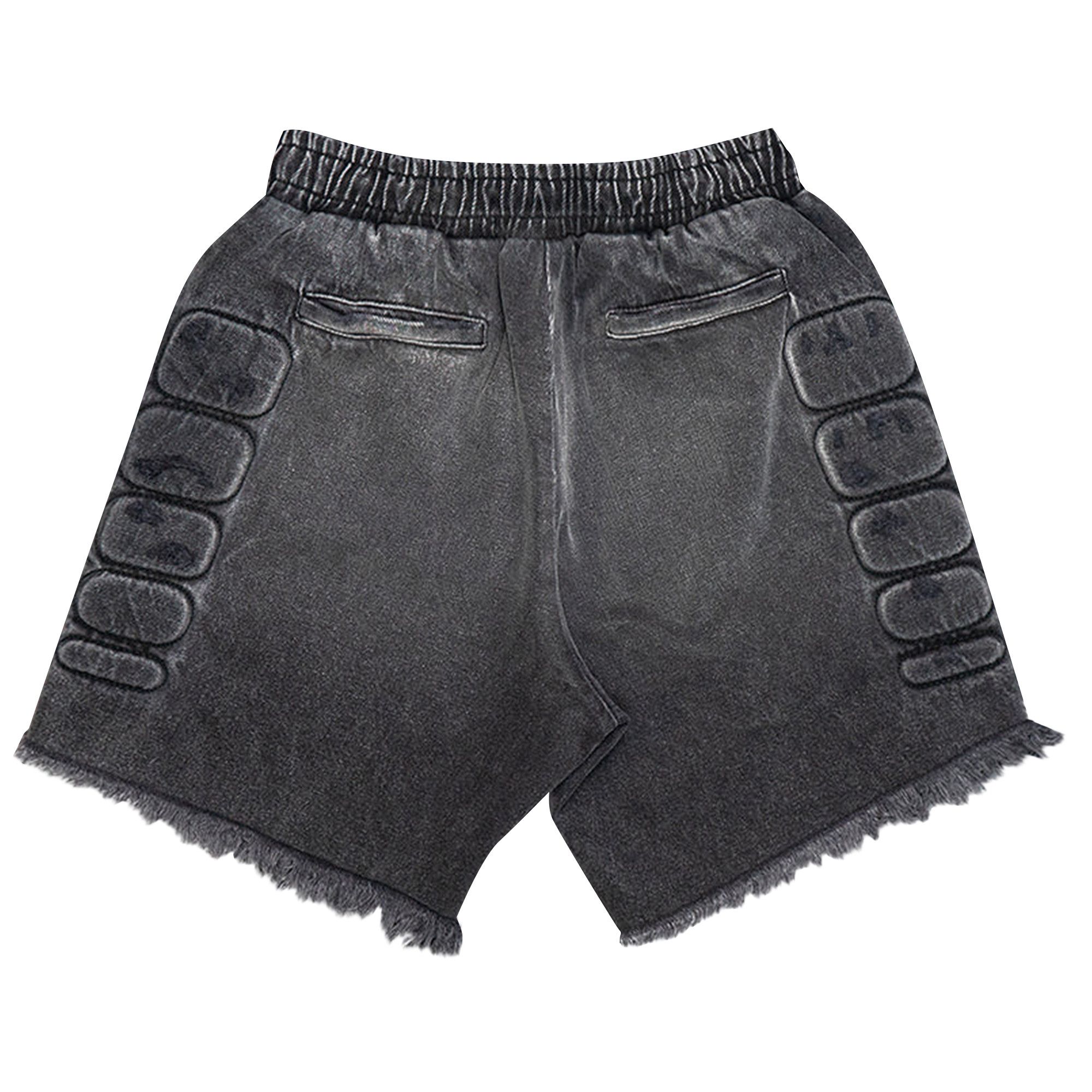 Buy Satoshi Nakamoto Denim Moto Shorts 'Black Denim