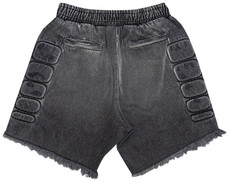 Satoshi Nakamoto Denim Moto Shorts Black Denim